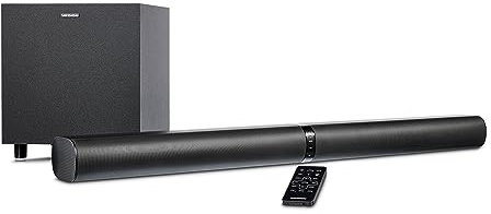 MEDION P64150 2in1 Convertible Bluetooth TV Soundbar mit Funk-Subwoofer (2.1 Soundbar, 2 x 30 Watt, 60 Watt Subwoofer, Wandmontage, HDMI ARC mit CEC, AUX, optischer Eingang)