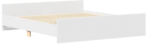 vidaXL Bettgestell mit Kopf- und Fußteil Weiß 180x200 cm