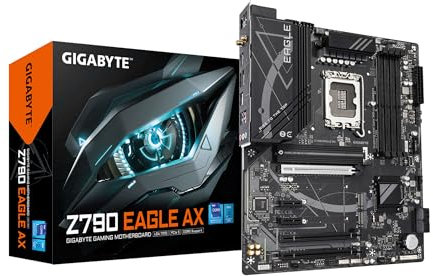 GIGABYTE Z790 Eagle AX LGA 1700 Intel Z790 ATX - Placa base con DDR5, M.2, PCIe 5.0, USB 3.2 Gen2X2 Type-C, Intel Wi-Fi 6E, LAN de 2.5GbE, Q-Flash Plus, EZ-Latch