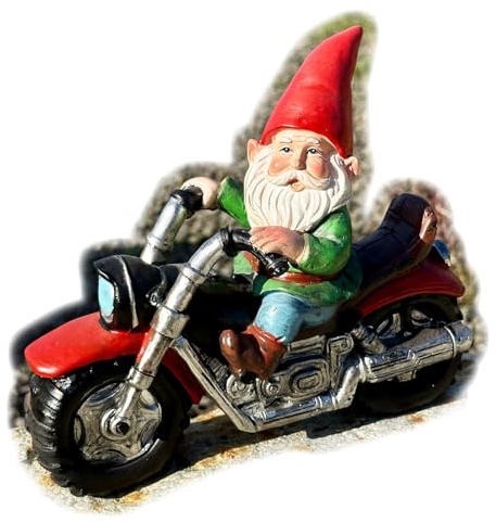 Darthome Biker Gnome Garden Ornament 21cm Resin Old Man On Motorbike Outdoor Novelty Sculpture