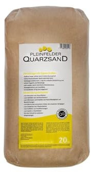 Pleinfelder Quarzsand®, Aquariumsand, Quarzsand für Aquarium, feuergetrockneter Quarzsand, Körnung: 0,1-0,4mm, 20kg Säcke