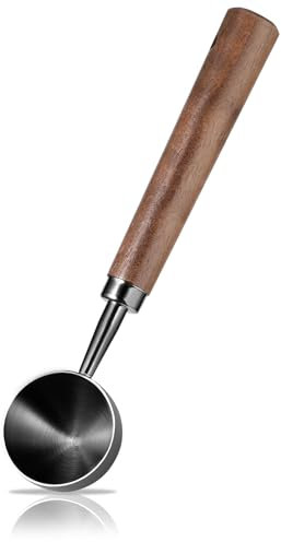 cobee kaffeelöffel Portionierer, 10g Kaffee Messlöffel Kaffeelöffel aus Edelstahl mit Walnuss-Griff Küchenmesslöffel für Kaffee Messlöffel Edelstahl für Kaffeebohnen Tee Eisportionierer (Schwarz)