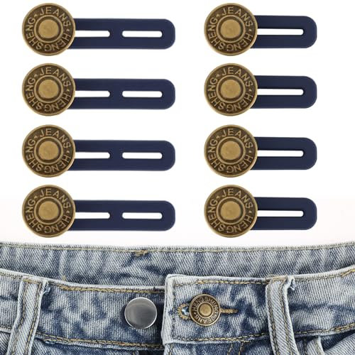 8 Stück Hosenbunderweiterung Knopf,2 Größen Hosenknopf Verlängerung,Unisex Knopfverlängerung für Hosen,Hosen Expander Button,Taillenverlängerung für Jeans Hosen Schwangerschaft