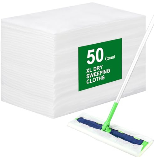 Yicotira XL Swiffer Sweeper Tücher, 50 Stück Einweg-Trocken-Nachfüll-Pads für Haustiere, strapazierfähig, mehrere Oberflächen, für Bodenreinigung | Einweg-Trockenmopp für Haustiere, Größe XL, Nachfüllpackung für verschiedene Oberflächen, 50 Stück