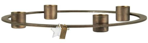 IB Laursen Kerzenhalter Advent Rund Gold für 4 Kerzen 22 cm