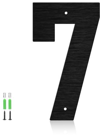 25.4cm Edelstahl Schwimmende Hausnummern, Briefkastennummern für Draußen, Türnummern, Schwarz Hausadressbuchstaben und Nummern für Haus, Wohnung, Garagen, Schaufenster, Türen, Gärten (7)