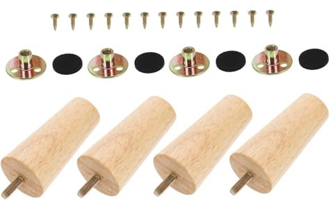 Angoily 4sätze Massivholz Tischbeine Möbel Beine Holz Für Tischplatte Schrank Sofa Füße Lackiert