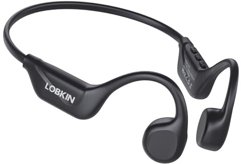 LOBKIN Bone Conduction Headphones Bluetooth 5.4, Open Ear Headphones Wireless with Mic, IPX5 Waterproof Sports Earphones for Running, Gym Workout, Ski, Cycling
