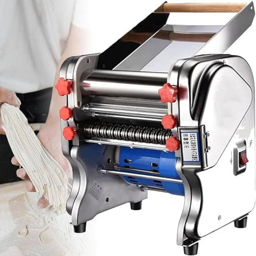 máquina pasta automática550W/750 W,Espaguetis Frescos Caseros En 10 Minutos,potente para uso doméstico y comercial,para Fideos/Espaguetis/Lasaña/Raviolis,RollerWidth24cm-KnifeWidth1.8mm