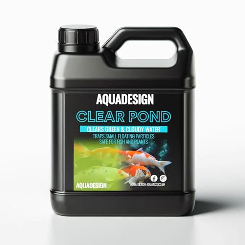 AquaDesign CLEAR POND Water Clarifier 1000ml - Clears Green & Cloudy Water - TREATS 5000L