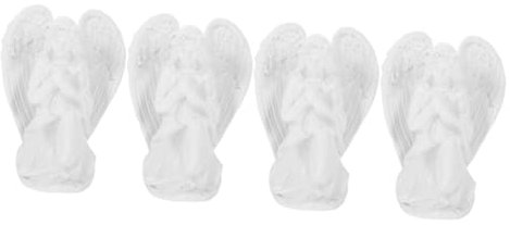 Mipcase 4 Pièces Ornements d'ange Statue d'ange en Prière Sculpture De Jardin Statue D's pour La Décoration De La Maison Décoration De Jardin Jolie D' Blanche Résine