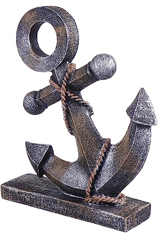 SOLUSTRE Escultura de Resina para Escritorio y Hogar Decoración Retro Forma de Ancla de Barco Modelo Resistente y Portátil para Ambiente Único