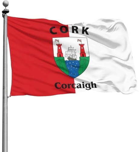 Doppelt Genäht Dekoration Fähnchen Dekorative Garten Fahnen Jyiu Cork Irland County Flagge 90X150Cm Garten Flagge Für Draußen Drinnen Paraden