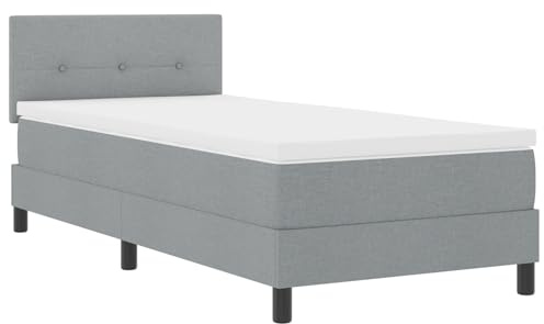 vidaXL Letto a molle con testiera Grigio chiaro 100 x 200 cm Tessuto