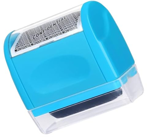 1.5-Inch Wide Identity Protection Roller Stamp – Confidential Information Blocker for Documents, Junk Mail & Labels – Privacy Stamp for Secure Data Disposal & Mail Protection