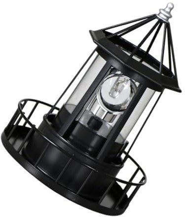 Gogogmee Lampada Faro Da Esterno Solare Led Rotante in Resina Artigianale Per Giardino, Cortile e Veranda, Decorazione Luminosa Solare a Energia Pulita, Resistente Alle Intemperie