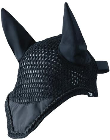 netproshop Gehäkelte Fliegenhaube Atmungsaktiv Elastische Ohren Fliegenohren Größe Pony und Full, Groesse:Pony, Farbe:Dunkelblau