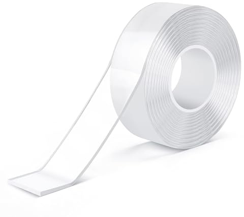 Lafefe Double Sided Tape Heavy Duty Waterproof,Removable Reusable Multipurpose Clear Adhesive Extra Strong for Carpet Mats/Photos Frames/Craft Wall Mounting (3m*2cm*1.6mm)