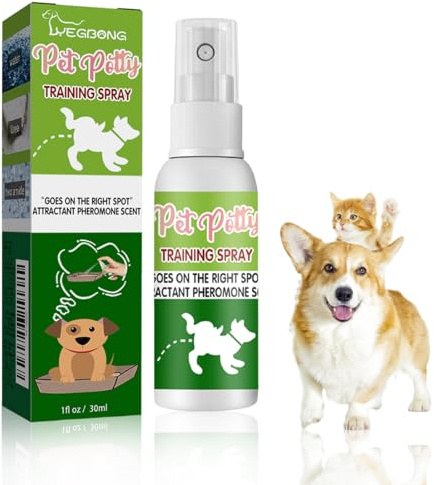YOFDAL Spray de entrenamiento para WC de perros 100ml | Spray atrayente para entrenamiento de pot para cachorros y perros en interiores | Ayuda para la higiene de perros | Potty Here Trainer