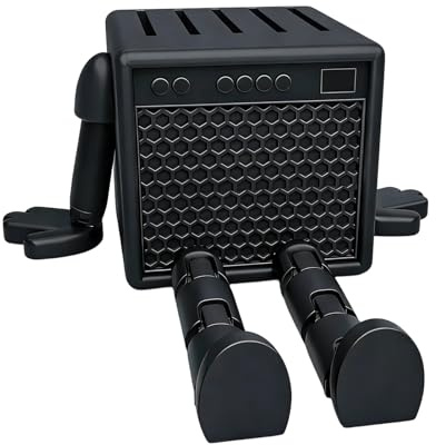3D-plektrumhållare, högtalarformad skärm, 5-spår plockförvaring med robust konstruktion, gitarrtillbehör med design, musiktillbehör, plektrumhållare för ukulele bas akustisk studio