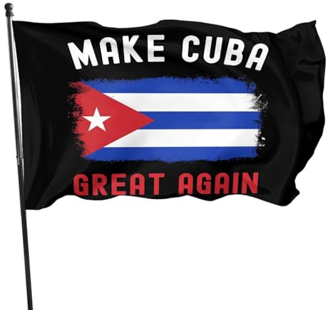 Bandera cubana Hagamos a Cuba grande otra vez, 3 x 5 pulgadas, decoración para exteriores, casa y jardín.