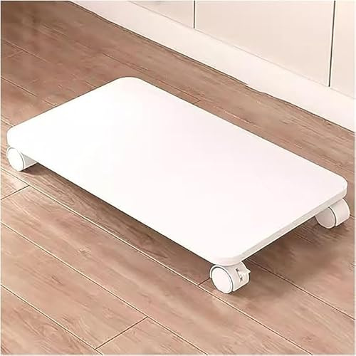 Soporte for Impresora doméstica, Mesa Debajo del Escritorio de 1 Nivel, Carro for máquina móvil, Estante con Ruedas de Bloqueo, Estante for Espacios pequeños(White,60 * 35cm)