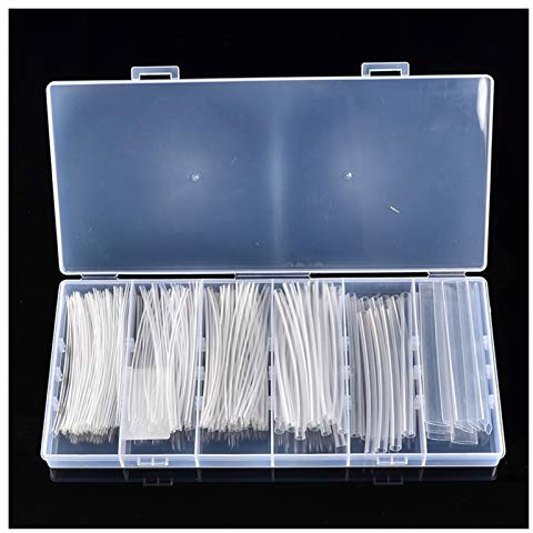 Guaina per Cavi Elettrici Flessibile 150 Pz Tubi Termoretraibili 100mm Trasparente Kit Guaina Termorestringente Isolamento Elettrico con Scatola Cable Management(150Pcs Transparent)