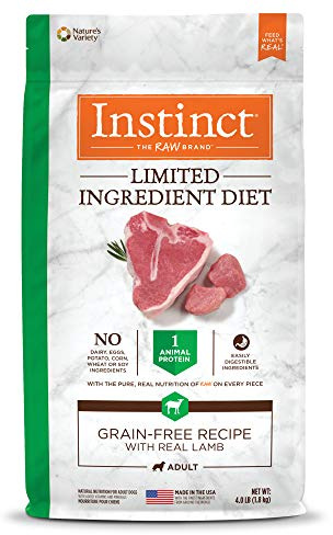 Instinct Limited Ingredient Diet, Natural Dry Dog Food, Grain Free Recipe - Real Lamb, 4 lb. Bag