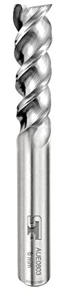 SPEED TIGER AUE Carbide Square End Mill for Aluminum Applications - High Feed U-Type Design - for Roughing and Finishing - 3-Flute, Uncoated - AUE0803 - Made in Taiwan (1 Piece, 8 mm)