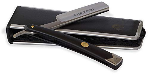 TITAN Access Dellinger 7/8 Rasiermesser & schwarzer Kunststoffgriff & Klinge aus Carbon-Stahl (Nicht-rostfrei) Stahl