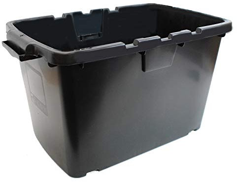 All-Green Coral 55 Litre Black Outdoor Kerbside Waste Recycling Box/Storage Box - With Various Lid Combinations (Black Box)