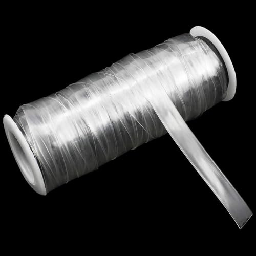 1cm x 12m Bande Élastique Transparente TPU Élastique Clair Bande Élastique | DXLing Léger Sangle Élastique Léger Elastic Haute Flexibilité Antidérapant Bande Élastique pour Projet de Couture en Tissu
