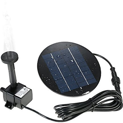 Riloer Pompe solari per fontane, 9 V 3 W Pompe solari per laghetto ad alta potenza, kit per pompe sommerse brushless con fontana solare