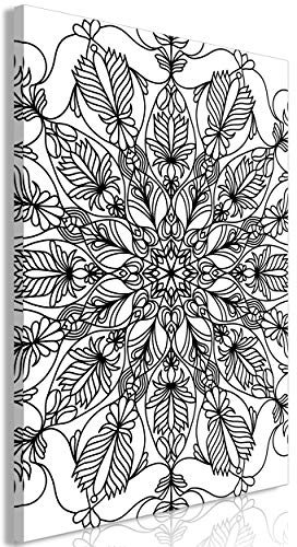 decomonkey Akustikbild Mandala 80x120 cm 1 Teilig Leinwand Modern Bilder Wandbilder XXL Schallschlucker Schallschutz Akustikdämmung Wandbild Deko Leise Abstrakt schwarz- weiß
