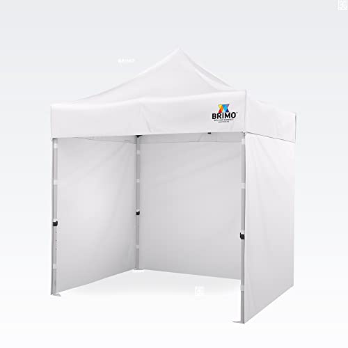 BRIMO Festzelt 100% Wasserdicht mit 3 Seitenteilen - 5 Jahre Garantie (2x2 m, Weiß)