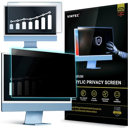 VINTEZ Filtre de confidentialité en acrylique de 61 cm compatible avec iMac 24 (2021, 2022, 2023, M1, M3) – 547 x 320 mm – Cadre de moniteur à suspendre