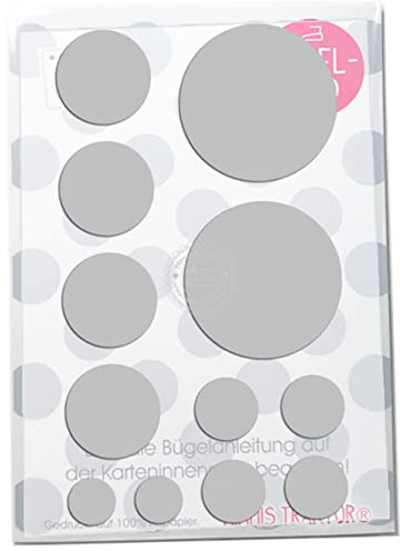 Bügelbild 12 Stk. Reflektor Kreise Punkte SILBER reflektierend Aufbügler Applikationen Bügelsticker für Stoffe Textilien Kinder zum Aufbügeln Flicken