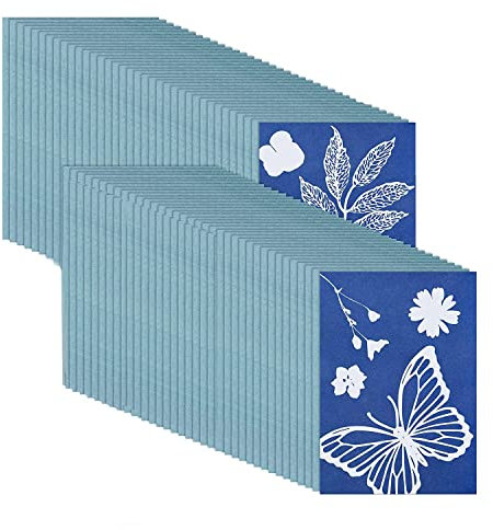Cyanotype Papier-Set, Solarpapier, 73-teilig, Solarpapier, Sensibilitätspapier, Solar-Zeichenpapier
