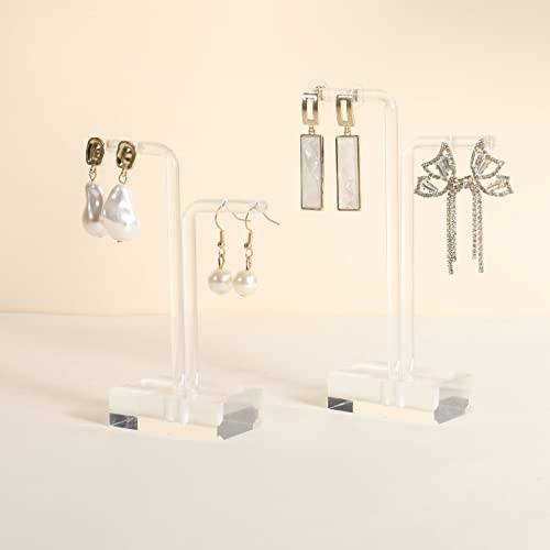 GemeShou 2 supports pour l'exposition d'oreilles en acrylique, organisateur pour porte-oreilles transparentes, mini-supports avec barre L pour oreilles transparentes【2 pièces】