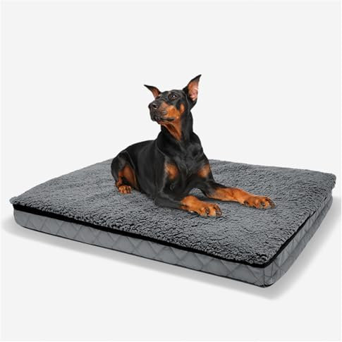 MeLtor Hundematte, mit Eierförmiger Kistenschaum Hundekissen Mittelgroße Hunde, rutschfeste Unterseite, Bezug Abnehmbar Waschbar Hunde Körbchen,style1-XXL(51.2×36.6×4in)