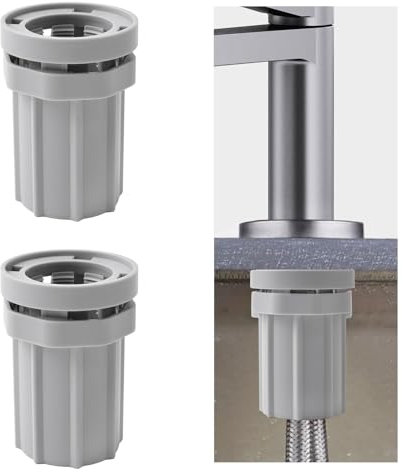 UFURMATE Wasserhahn-Befestigungsmutter, 2 Stück ABS-Kunststoff-Wasserhahn-Kontermuttern Schnellinstallation Armaturen-Anti-Lockerungsmutter heißer Kaltwasserhahn Kontermuttern für Küchenbad (32mm)