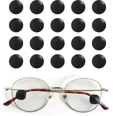 Colexy 10 Paar Antirutsch Überzuge für Brillenbügel, Brillen Ohrpolster Silikon Runde Stopper der Brillen Bügelenden, Weiche Silikon Brillenhalter, für Lesebrille Sportbrille Sonnenbrille (A)