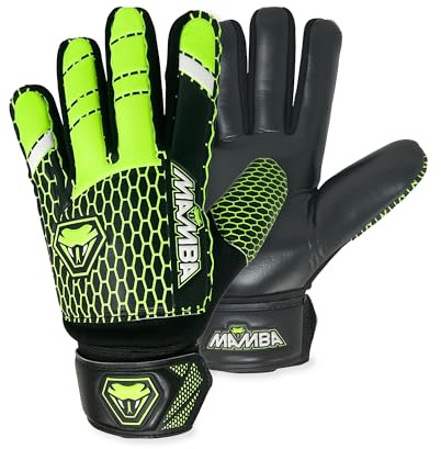 MAMBA Kids Goalie Gloves Youth Goalkeeper | Durable, Latex Palm & Back Hand | Double Length Latex Wrist Support | Outstanding Design | Goalie Gloves for Kids - Boys & Girls (5)