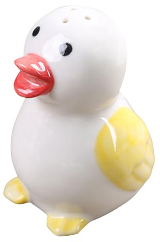Zerodeko Ceramic Storage Jars Salt Pepper Pots Cute Cartoon Seasoning Jar Condiment Container for Kitchen Dining Table 3.3 Inch