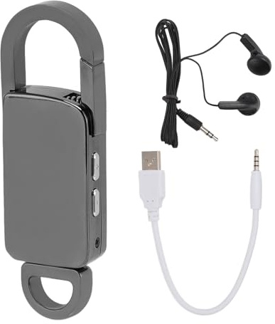 Portachiavi con Registratore Vocale Portatile, Microfono con Riduzione del Rumore, Dispositivo di Registrazione Vocale per Conferenze, Riunioni, Interviste (Memoria da 64 GB)