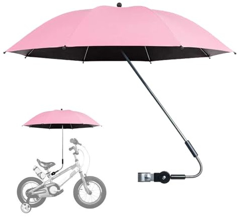 Qizeroty Kinderwagen Regenschirm, 360° UV Schutz Kinderwagen Sonnenschirm Kinderwagen Baldachin, LSF 50+ Extra Großer Sonnenschirm Mit Verstellbarer Klemme Für BuggyFahrrad, Rollstuhl