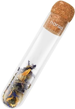 Horae - Infuseur à thé et infusions vrac en verre transparent microperforé - Bouchon en liège - Résiste aux fortes chaleurs - Convient à toutes les tasses et théières