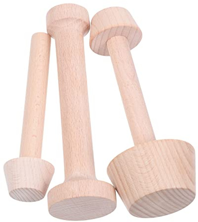 COLLBATH Moldes Para Tartaletas De Huevo De Madera 3 Piezas Tamaño Mediano y Pequeño Compactos Accesorios Para Hornear Repostería Manualidades Uso Doméstico