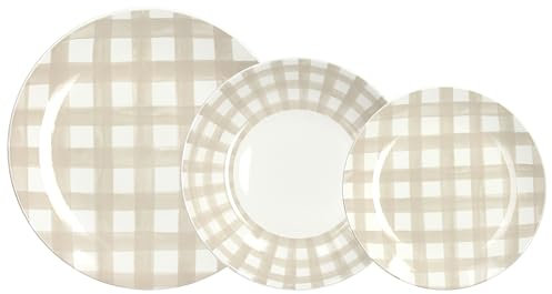 Tognana Caledonia Beige, servizio piatti 18 pezzi per 6 persone, porcellana