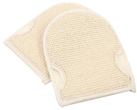 NULYLU 2stücke Handexfoliationshandschuhe Aus Baumwolle Und Leinen Sanfte Körperpeeling-handschuhe Für Erfrischendes Duscherlebnis Zur Entfernung Abgestorbener Haut Glatten